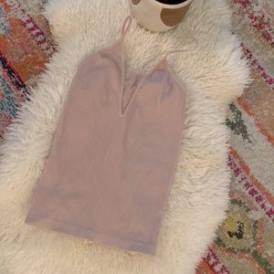 Dusty rose Intimately by  Free People fitted layering tank with sheer detail